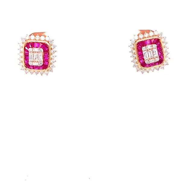 Diamond Earrings in 14 Karat Rose Gold Tzfasman Jewelers Brooklyn, NY