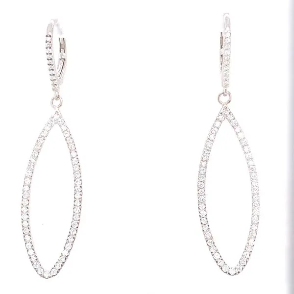 Diamond Earrings in 14 Karat White Gold Tzfasman Jewelers Brooklyn, NY
