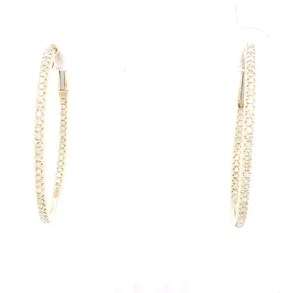 Diamond Earrings in 14 Karat Yellow Gold Tzfasman Jewelers Brooklyn, NY