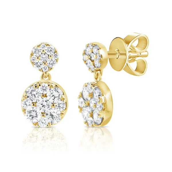 Diamond Earrings in 14 Karat Yellow Gold 1.67 Grams Tzfasman Jewelers Brooklyn, NY