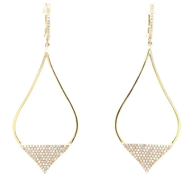 Diamond Earrings in 14 Karat Yellow Gold 4.36 Grams Tzfasman Jewelers Brooklyn, NY