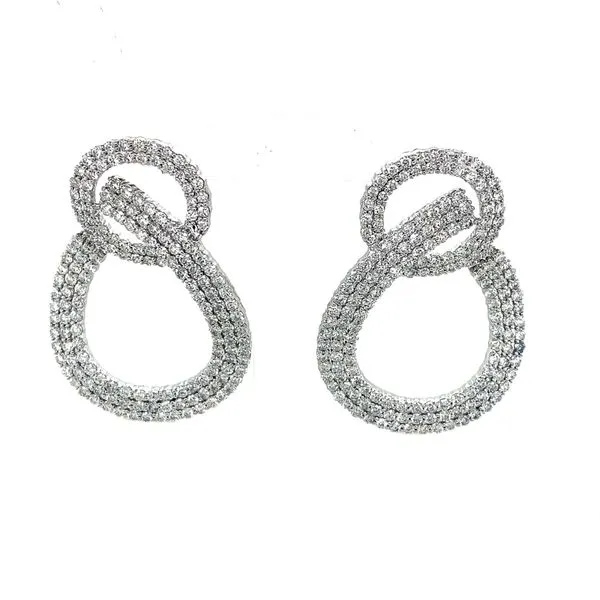 Diamond Earrings in 14 Karat White Gold 16.75 Grams Tzfasman Jewelers Brooklyn, NY