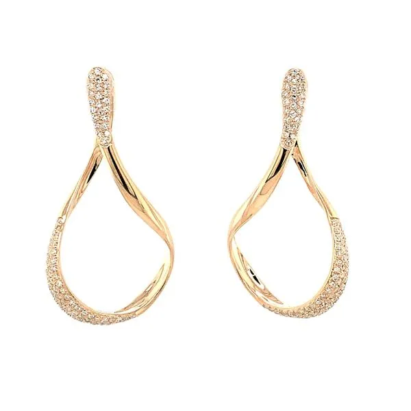 Diamond Earrings in 14 Karat Rose Gold 4.55 Grams Tzfasman Jewelers Brooklyn, NY