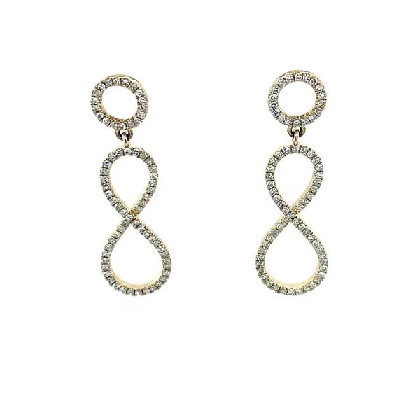 Diamond Earrings in 14 Karat Yellow Gold 2.52 Grams Tzfasman Jewelers Brooklyn, NY