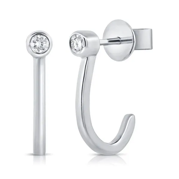 Diamond Earrings in 14 Karat White Gold 1.76 Grams Tzfasman Jewelers Brooklyn, NY