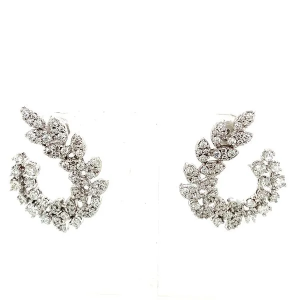 Diamond Earrings in 14 Karat White Gold 8.0 Grams Tzfasman Jewelers Brooklyn, NY