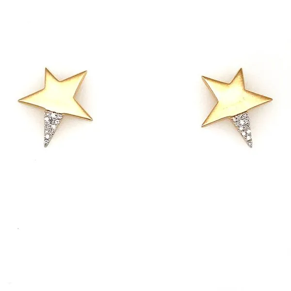 Diamond Earrings in 14 Karat Yellow Gold 1.81 Grams Tzfasman Jewelers Brooklyn, NY