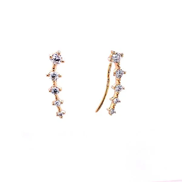 Diamond Earrings in 14 Karat Yellow Gold 1.08 Grams Tzfasman Jewelers Brooklyn, NY