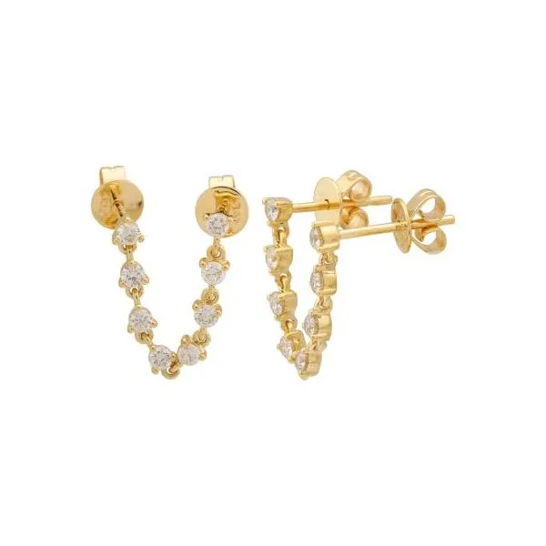 Diamond Earrings in 14 Karat Yellow Gold 2.70 Grams Tzfasman Jewelers Brooklyn, NY