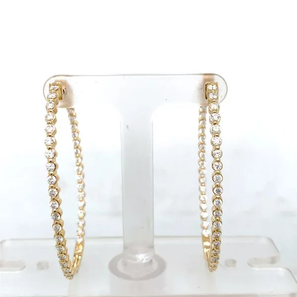 Diamond Earrings in 14 Karat Yellow Gold 11.5 Grams Tzfasman Jewelers Brooklyn, NY