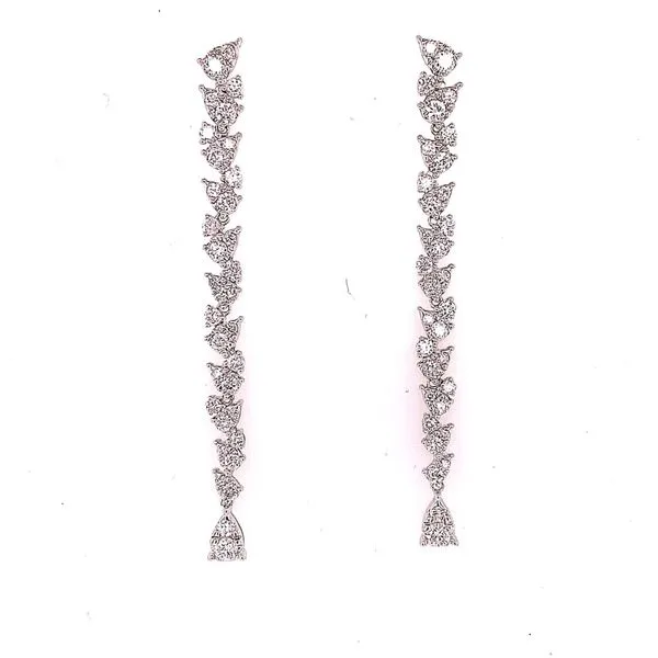 Diamond Earrings in 14 Karat White Gold 5.56 Grams Tzfasman Jewelers Brooklyn, NY