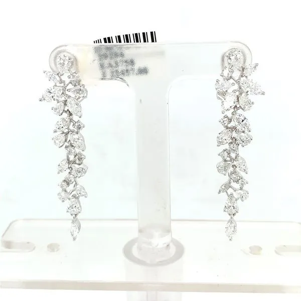 Diamond Earrings in 14 Karat White Gold 6.83 Grams Tzfasman Jewelers Brooklyn, NY