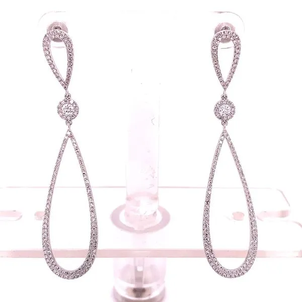 Diamond Earrings in 14 Karat White Gold 4.77 Grams Tzfasman Jewelers Brooklyn, NY