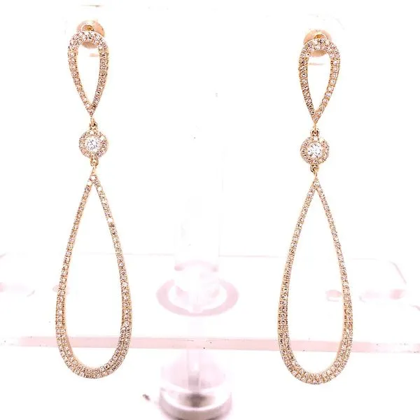 Diamond Earrings in 14 Karat Yellow Gold 4.69 Grams Tzfasman Jewelers Brooklyn, NY