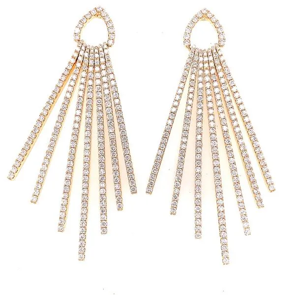 Diamond Earrings in 18 Karat Yellow Gold Tzfasman Jewelers Brooklyn, NY