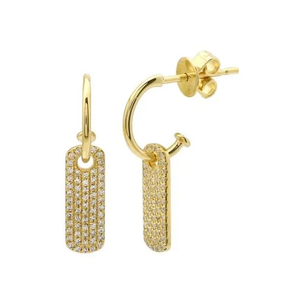 Diamond Earrings in 14 Karat Yellow Gold 2.43 Grams Tzfasman Jewelers Brooklyn, NY