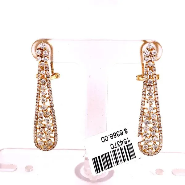 Diamond Earrings in 14 Karat Yellow Gold  5.83 Grams Tzfasman Jewelers Brooklyn, NY