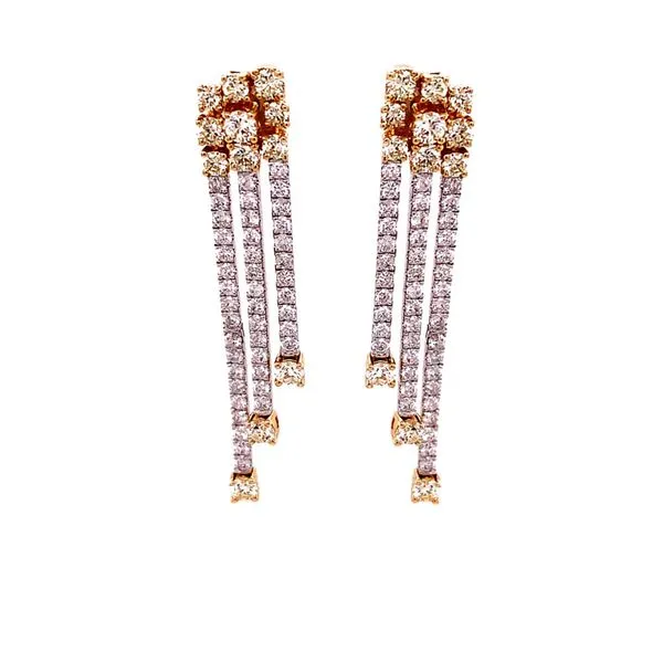 Diamond Earrings in 14 Karat Yellow Gold 7.58 Grams Tzfasman Jewelers Brooklyn, NY
