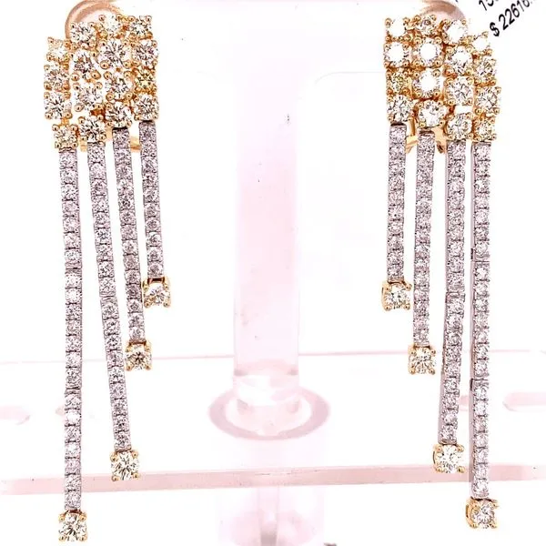 Diamond Earrings in 14 Karat Yellow Gold 12.67 Grams Tzfasman Jewelers Brooklyn, NY