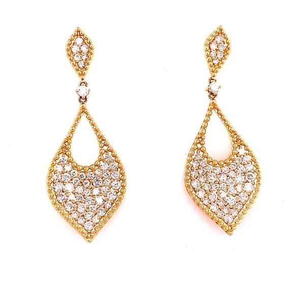 Diamond Earrings in 14 Karat Yellow Gold Tzfasman Jewelers Brooklyn, NY