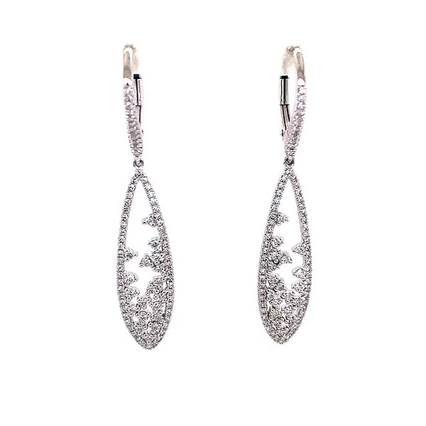 Diamond Earrings in 14 Karat White Gold 3.66 Grams Tzfasman Jewelers Brooklyn, NY