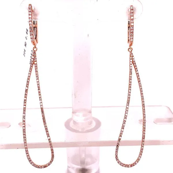 Diamond Earrings in 14 Karat Rose Gold 3.19 Grams Tzfasman Jewelers Brooklyn, NY