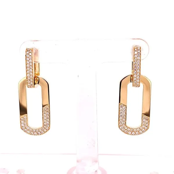Diamond Earrings in 14 Karat Yellow Gold 5.85 Grams Tzfasman Jewelers Brooklyn, NY