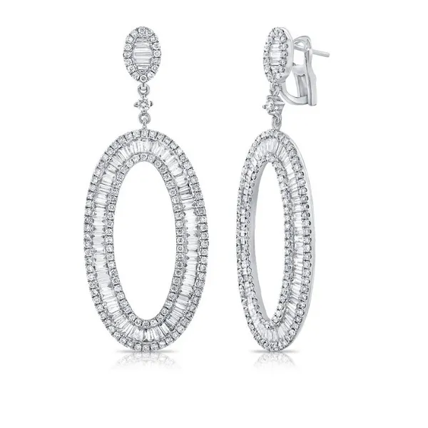 Diamond Earrings in 14 Karat White Gold 9.19 Grams Tzfasman Jewelers Brooklyn, NY