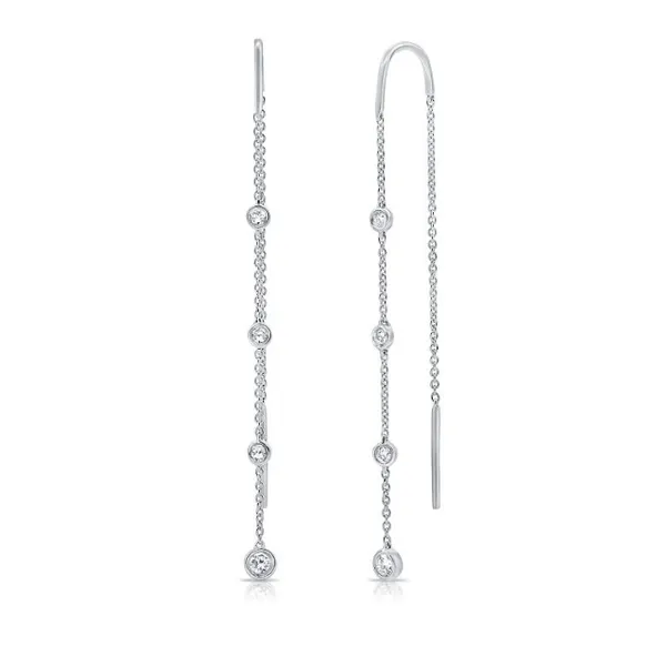 Diamond Earrings in 14 Karat White Gold 1.20 Grams Tzfasman Jewelers Brooklyn, NY