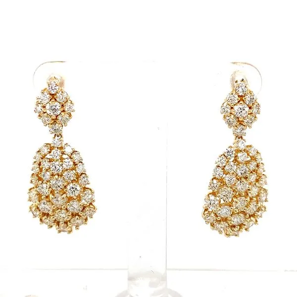 Diamond Earrings in 14 Karat Yellow Gold Tzfasman Jewelers Brooklyn, NY
