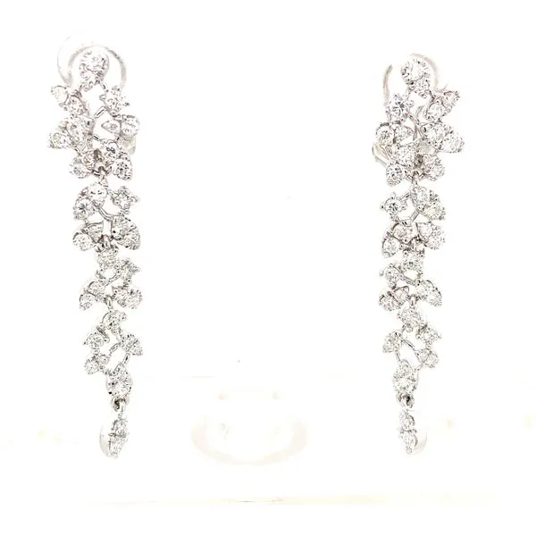 Diamond Earrings in 14 Karat White Gold 8.40 Grams Tzfasman Jewelers Brooklyn, NY