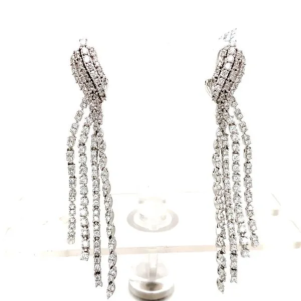 Diamond Earrings in 14 Karat White Gold 13.29 Grams Tzfasman Jewelers Brooklyn, NY