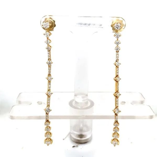 Diamond Earrings in 14 Karat Yellow Gold Tzfasman Jewelers Brooklyn, NY