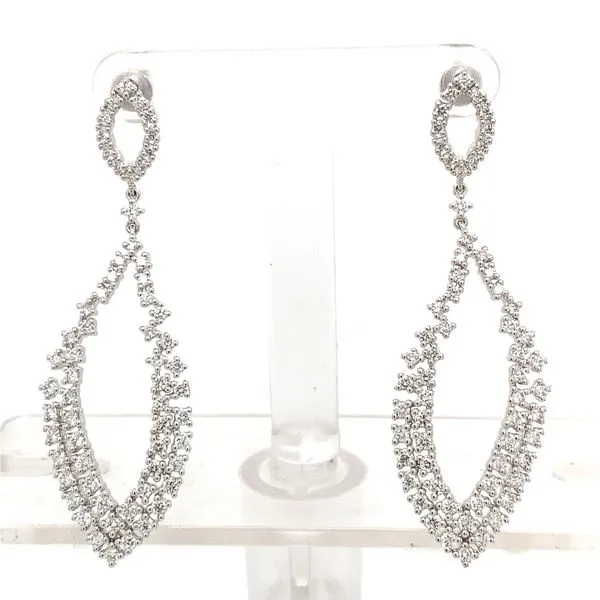 Diamond Earrings in 14 Karat White Gold 7.36 Grams Tzfasman Jewelers Brooklyn, NY