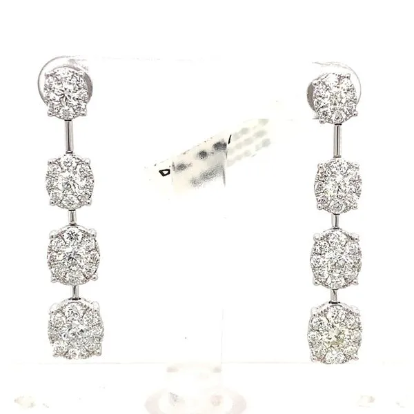 Diamond Earrings in 14 Karat White Gold Tzfasman Jewelers Brooklyn, NY