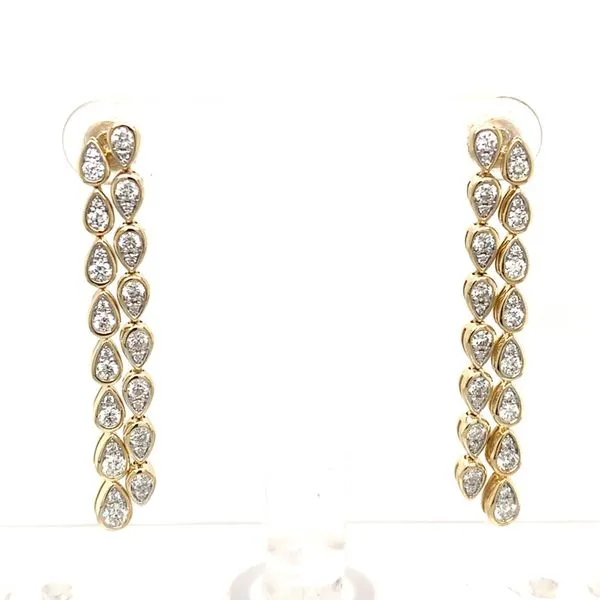 Diamond Earrings in 14 Karat Yellow Gold Tzfasman Jewelers Brooklyn, NY