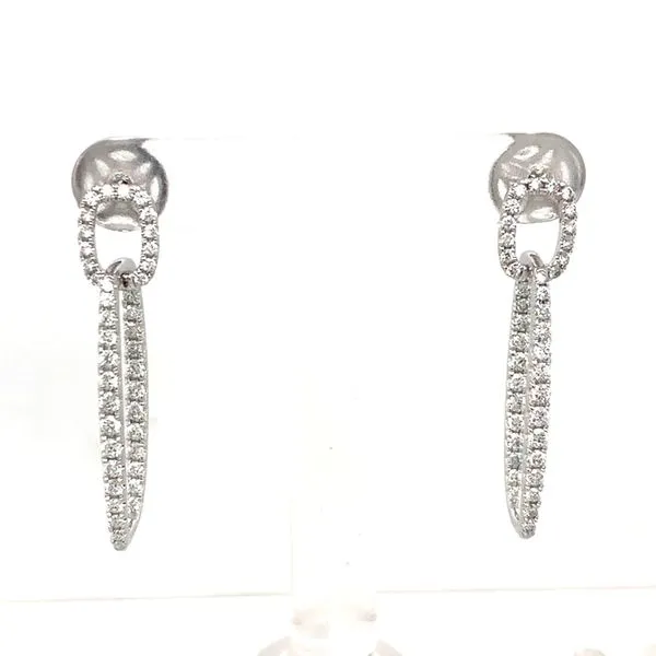 Diamond Earrings in 14 Karat White Gold Tzfasman Jewelers Brooklyn, NY