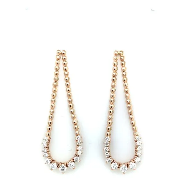 Diamond Earrings in 14 Karat Rose Gold Tzfasman Jewelers Brooklyn, NY