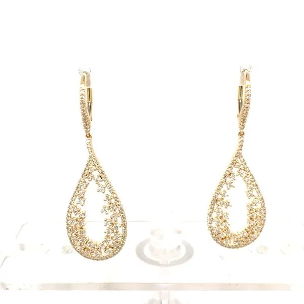 Diamond Earrings in 14 Karat Yellow Gold 6.16 Grams Tzfasman Jewelers Brooklyn, NY
