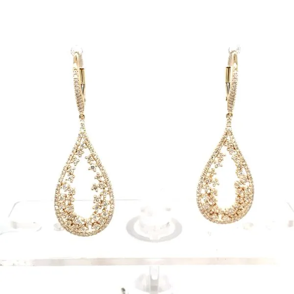 Diamond Earrings in 14 Karat Yellow Gold 5.87 Grams Tzfasman Jewelers Brooklyn, NY