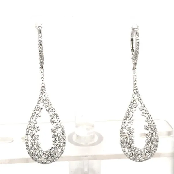 Diamond Earrings in 14 Karat White Gold 6.00 Grams Tzfasman Jewelers Brooklyn, NY