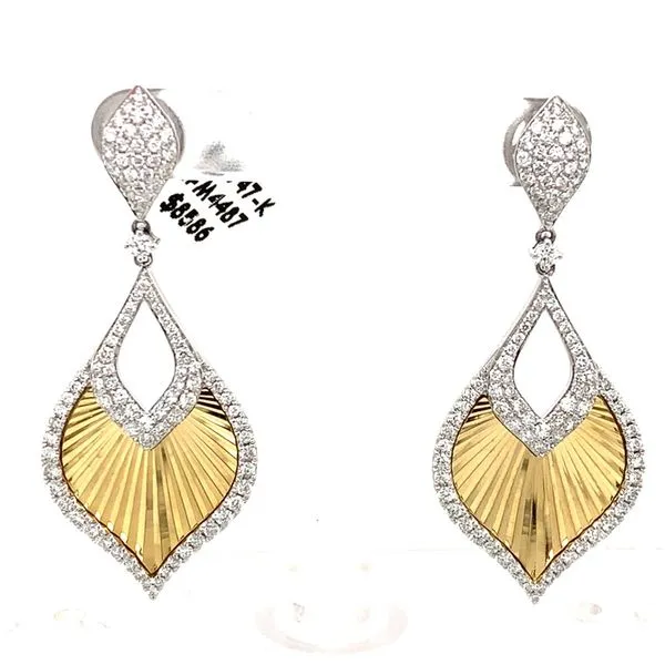 Diamond Earrings in 14 Karat White Gold Tzfasman Jewelers Brooklyn, NY