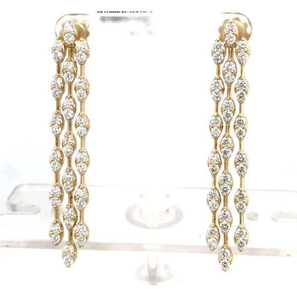 Diamond Earrings in 14 Karat Yellow Gold Tzfasman Jewelers Brooklyn, NY