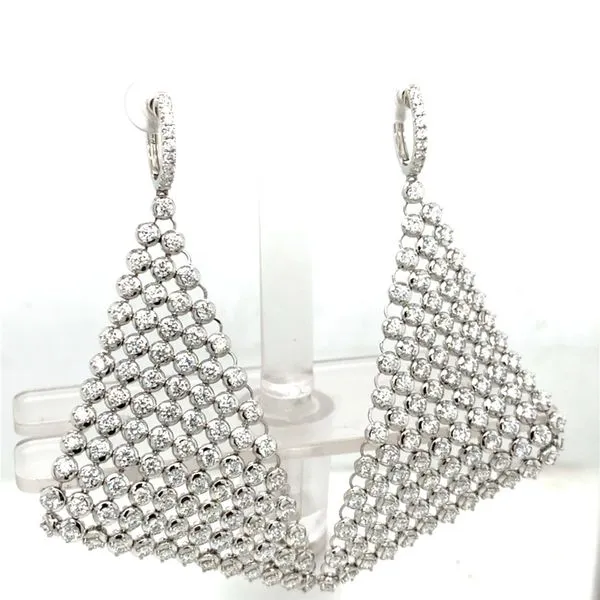 Diamond Earrings in 18 Karat White Gold 25.14 Grams Tzfasman Jewelers Brooklyn, NY