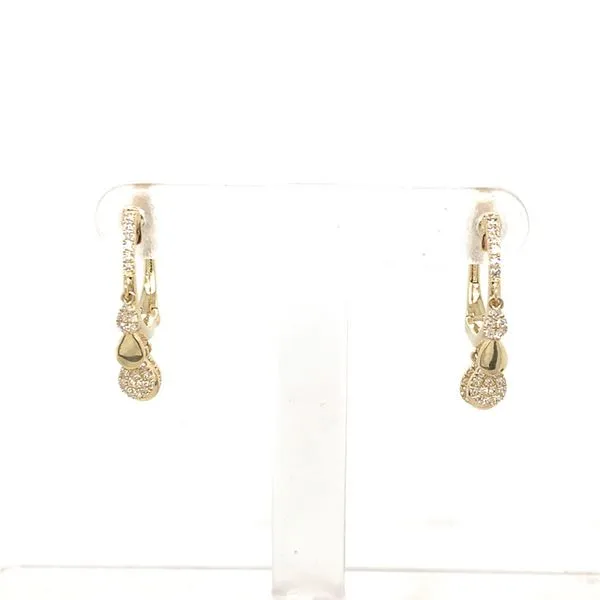 Diamond Earrings in 14 Karat Yellow Gold 3.06 Grams Tzfasman Jewelers Brooklyn, NY