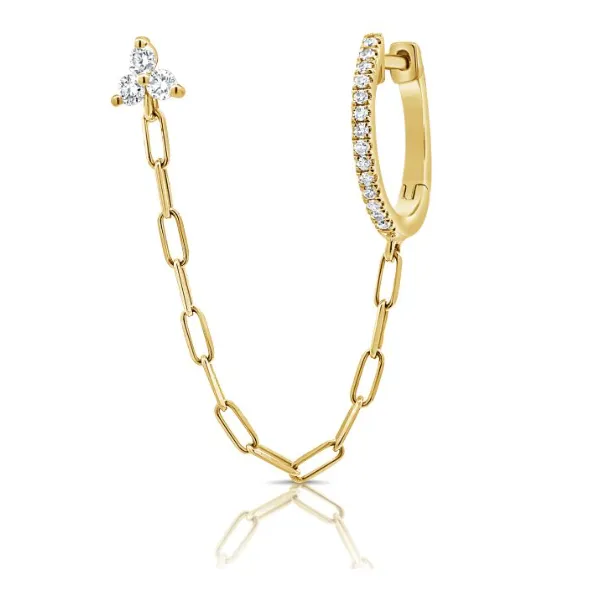 Diamond Earrings in 14 Karat Yellow Gold 1.16 Grams