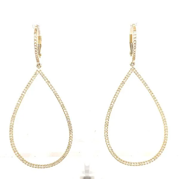 Diamond Earrings in 14 Karat Yellow Gold 3.51 Grams