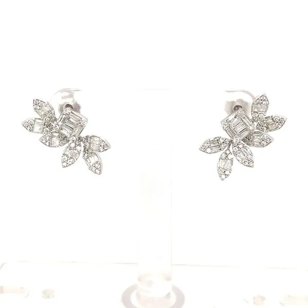 Diamond Earrings in 14 Karat White Gold
