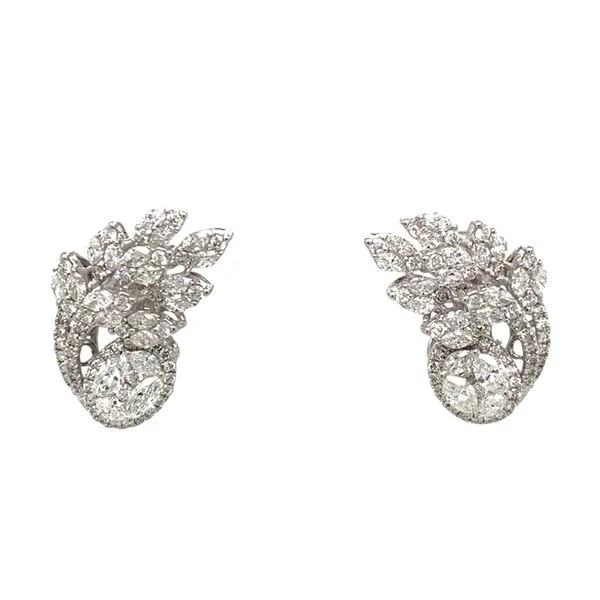 Diamond Earrings in 14 Karat White Gold