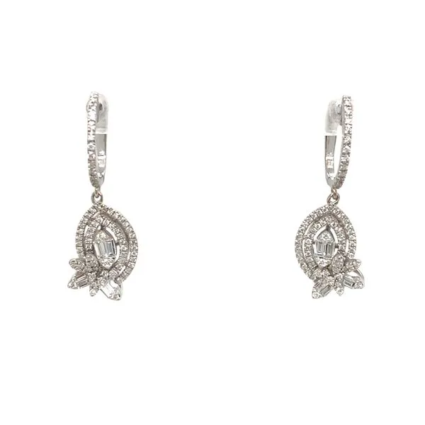 Diamond Earrings in 14 Karat White Gold